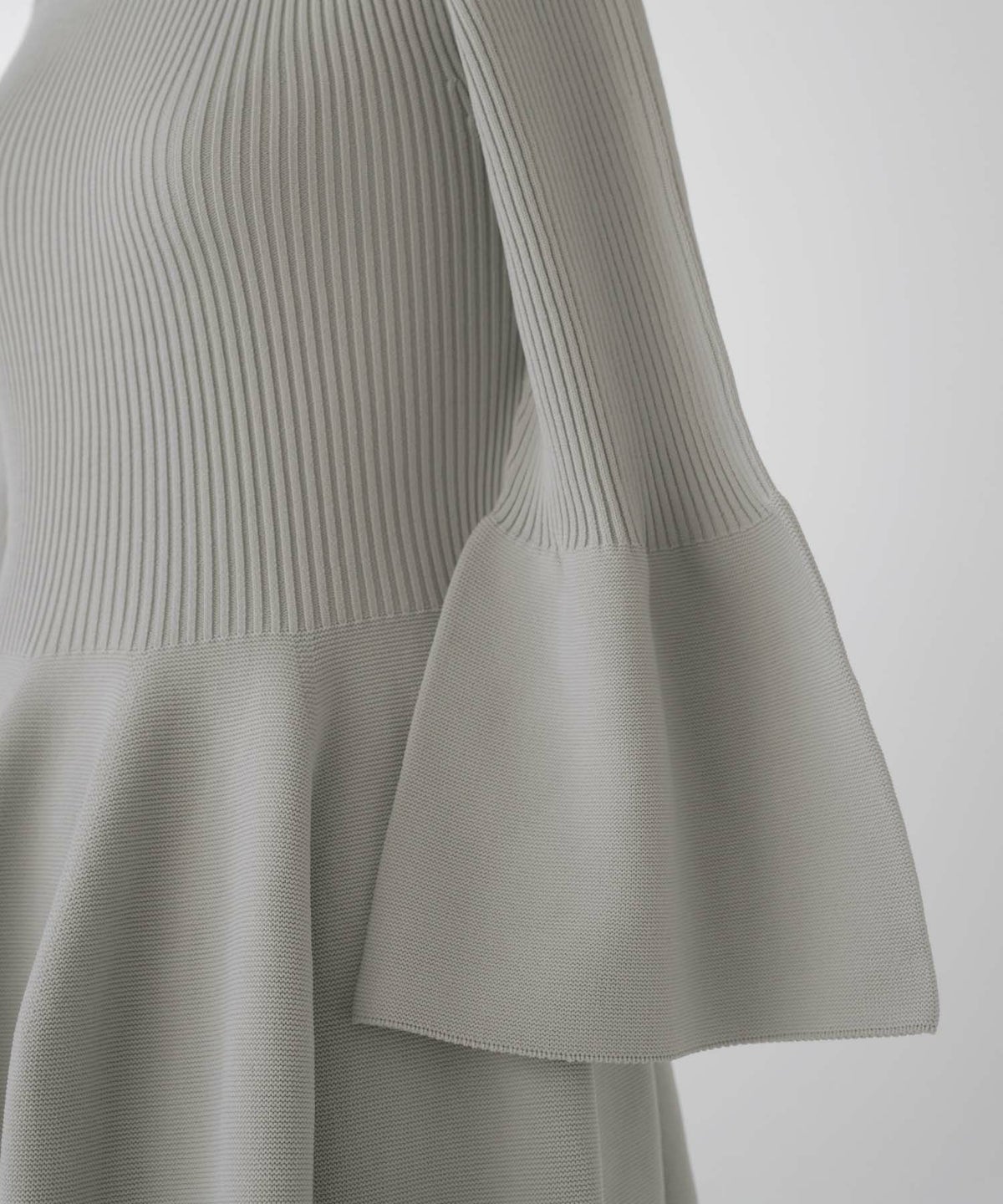 レディース/ワンピース/ホールガーメント/ニット/ベルスリーブ/8分袖/春/秋/冬/ミックス/チャコール/ネイビー/ホワイト/グレー/ブラック