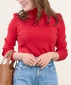新色追加 手洗い可 S/M/L 大人カジュアル 秋冬春 シンプル かわいい オフィス 上品 ジョイントスペース ＜エコヴェロ＞タートルネック 袖山ギャザー ニット Liala×PG Liala×PG
