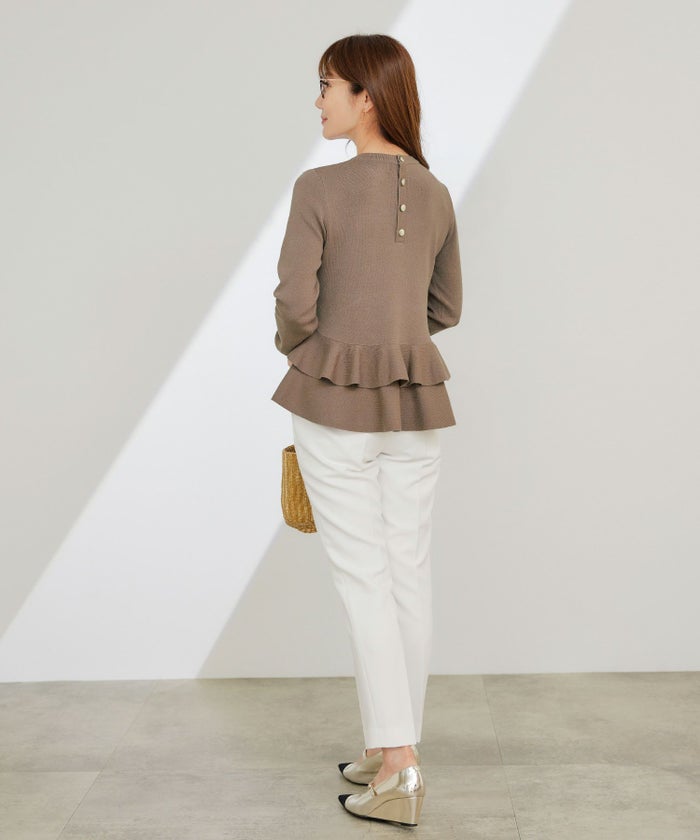 新色追加手洗い可ニットレディーストップス服秋冬春女性洗えるかわいいオフィスおしゃれ長袖おすすめジョイントスペース