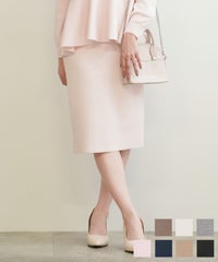 手洗い可 レンチングTMエコヴェロTM スカート ウエストゴム 裏地付 セットアップ対応 シンプル ベーシック S M L ショート丈 タイトニット スカート Liala×PG