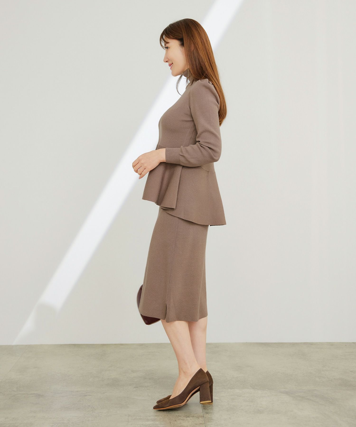 ショート丈 タイトニット スカート