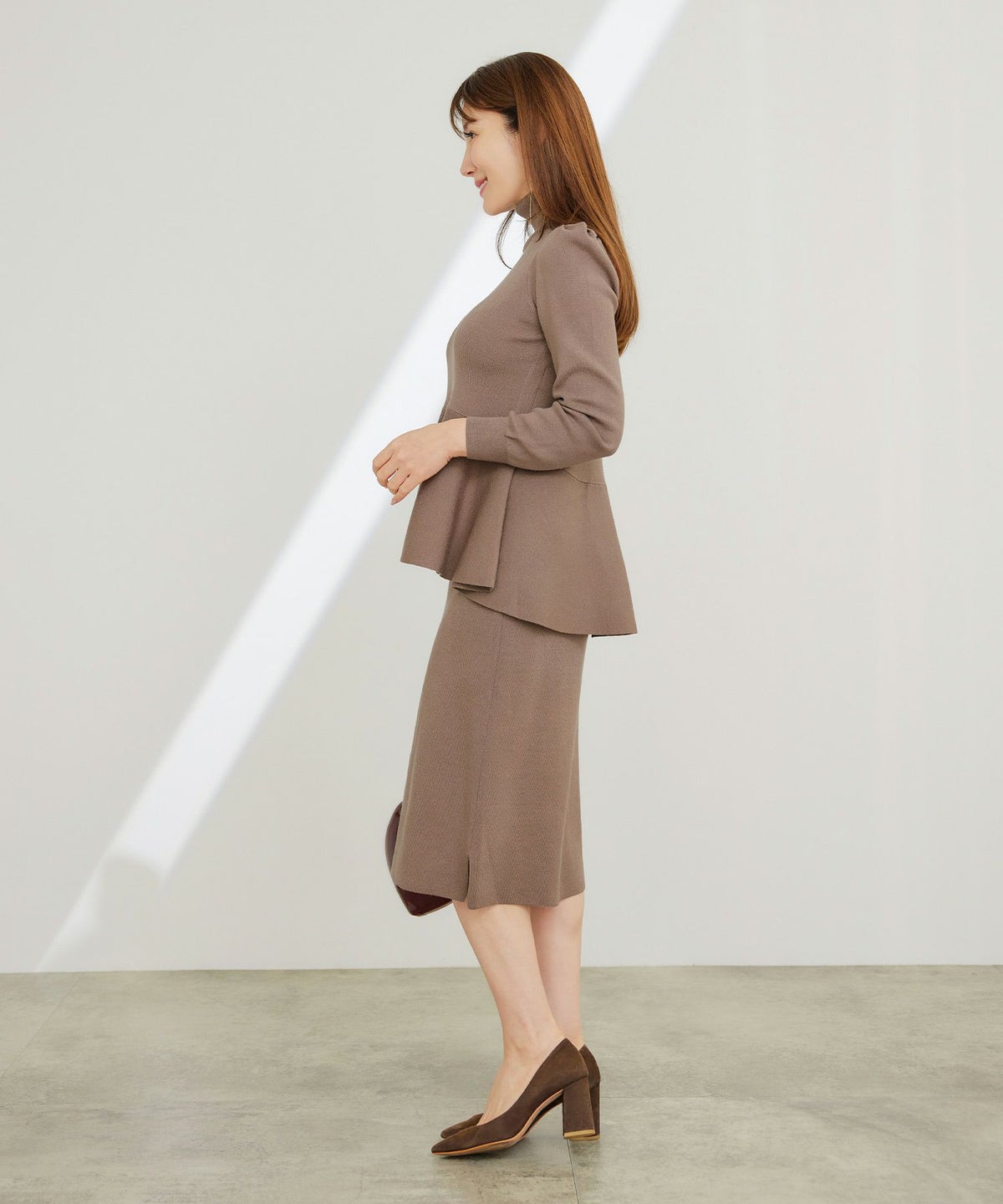 手洗い可ニットスカートボトムスセーターレディースかわいいオフィスきれいめ大人洗える無地春秋冬ジョイントスペース