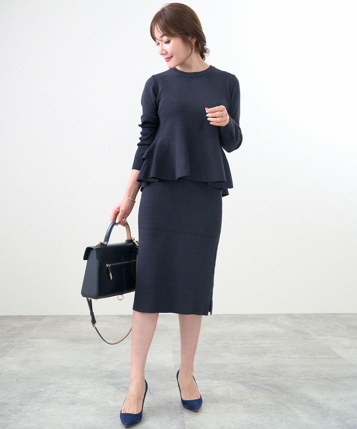 手洗い可/レンチングTMエコヴェロTM/スカート/ウエストゴム/裏地付/セットアップ対応/シンプル/ベーシック/S/M/L