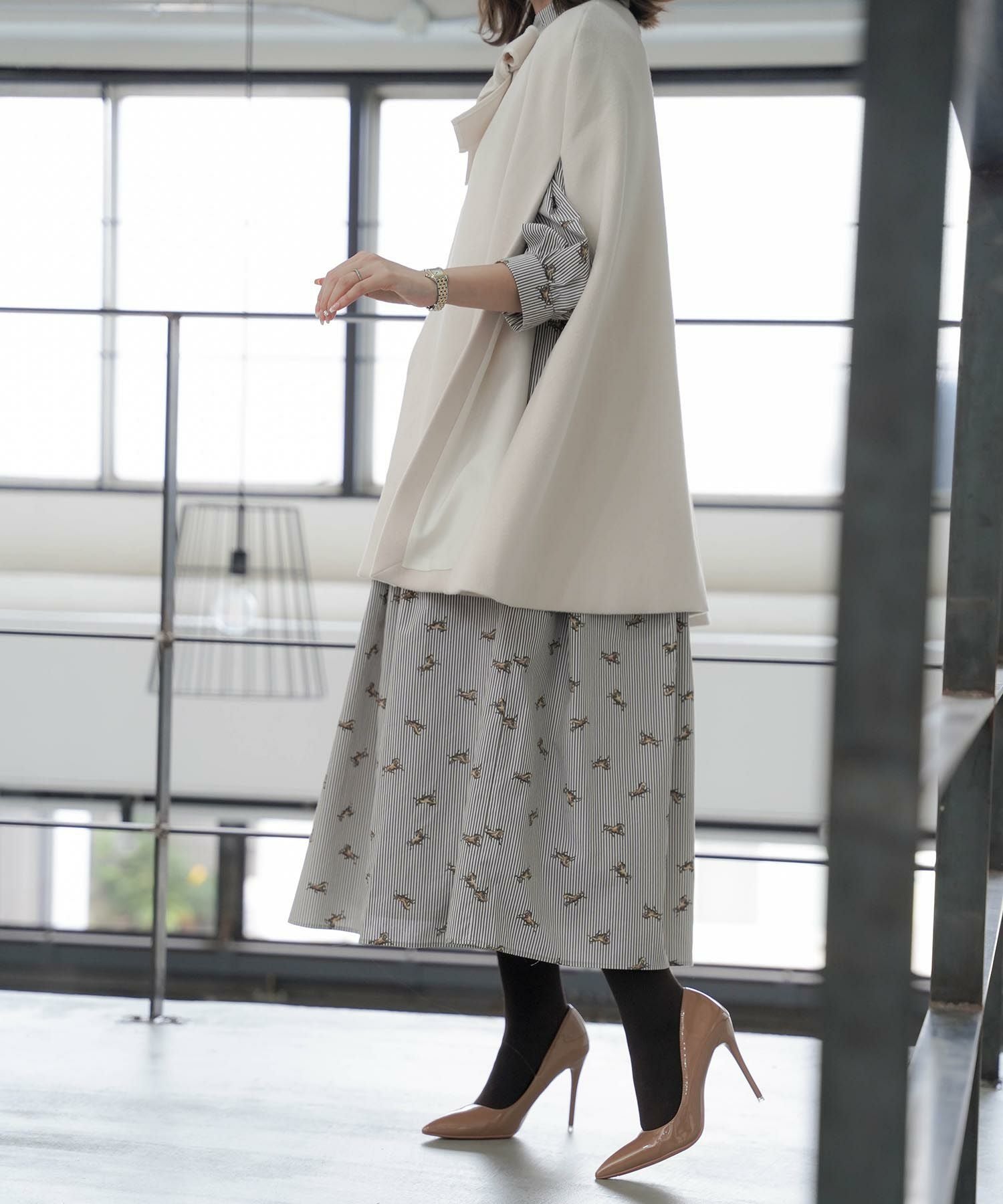 ウールライク ケープ コート HUIT 全3色｜hit131-0014【4】 - コート