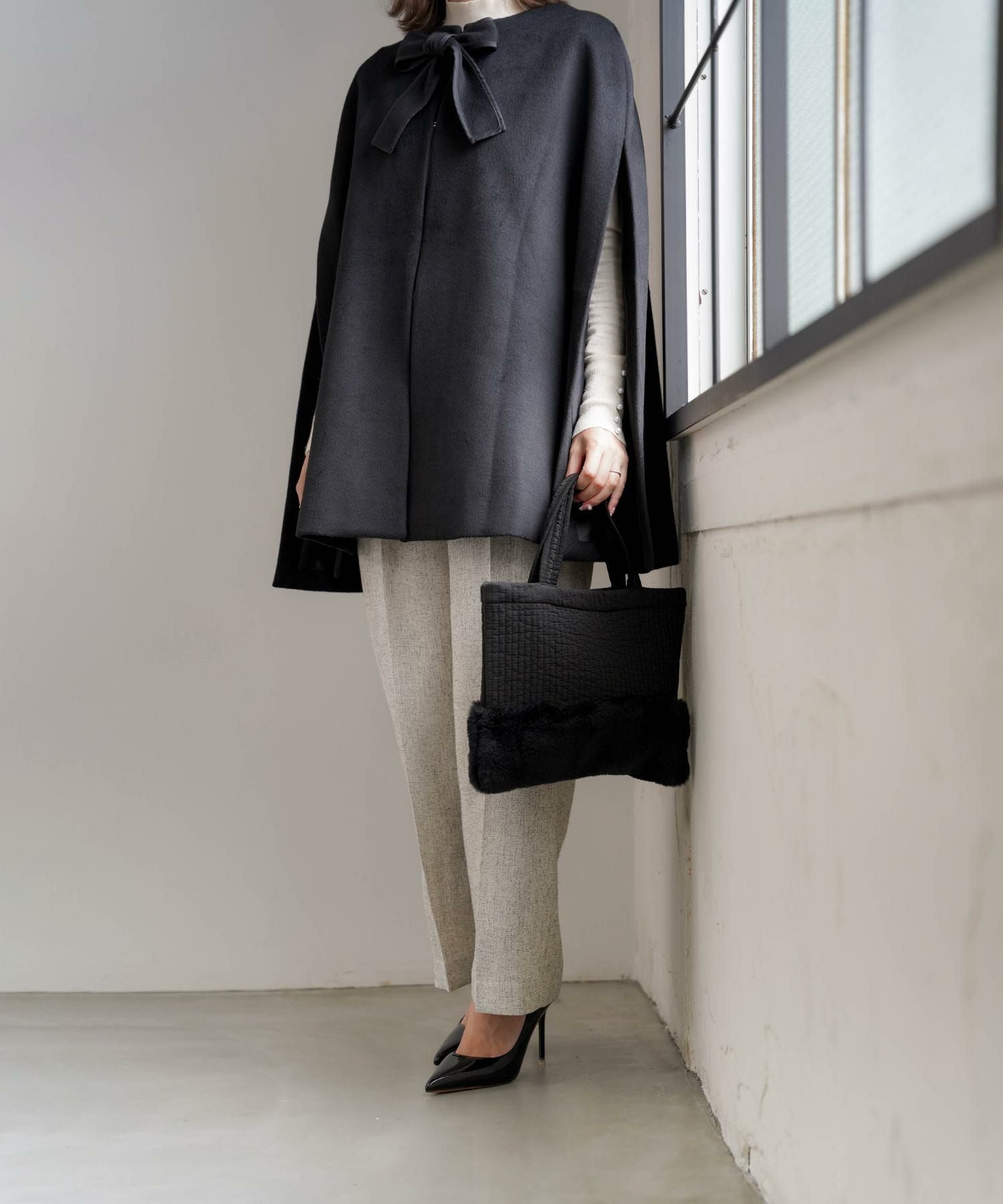 ウールライク ケープ コート HUIT 全3色｜hit131-0014【4】 - コート