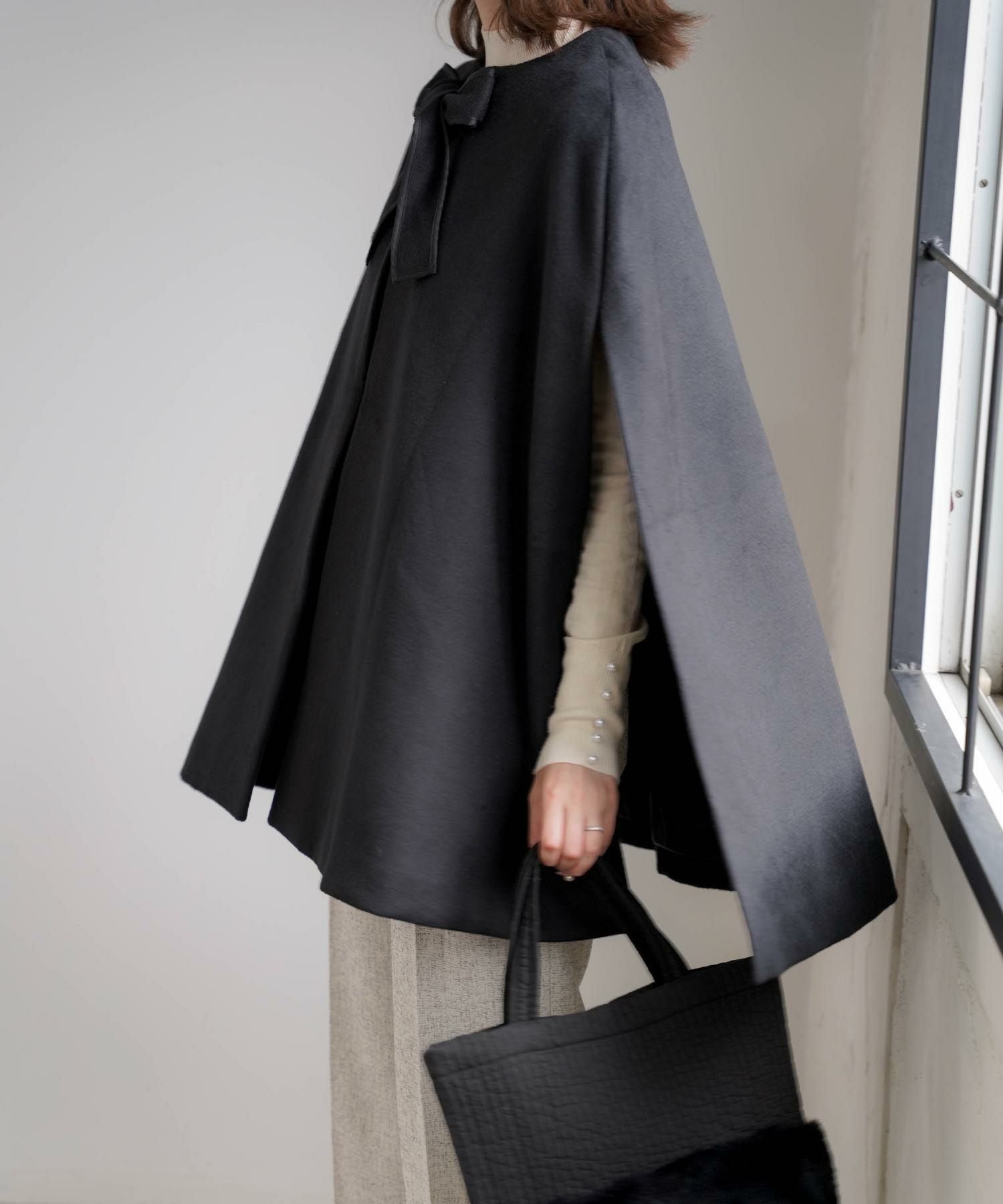 ウールライク ケープ コート HUIT 全3色｜hit131-0014【4】 - コート