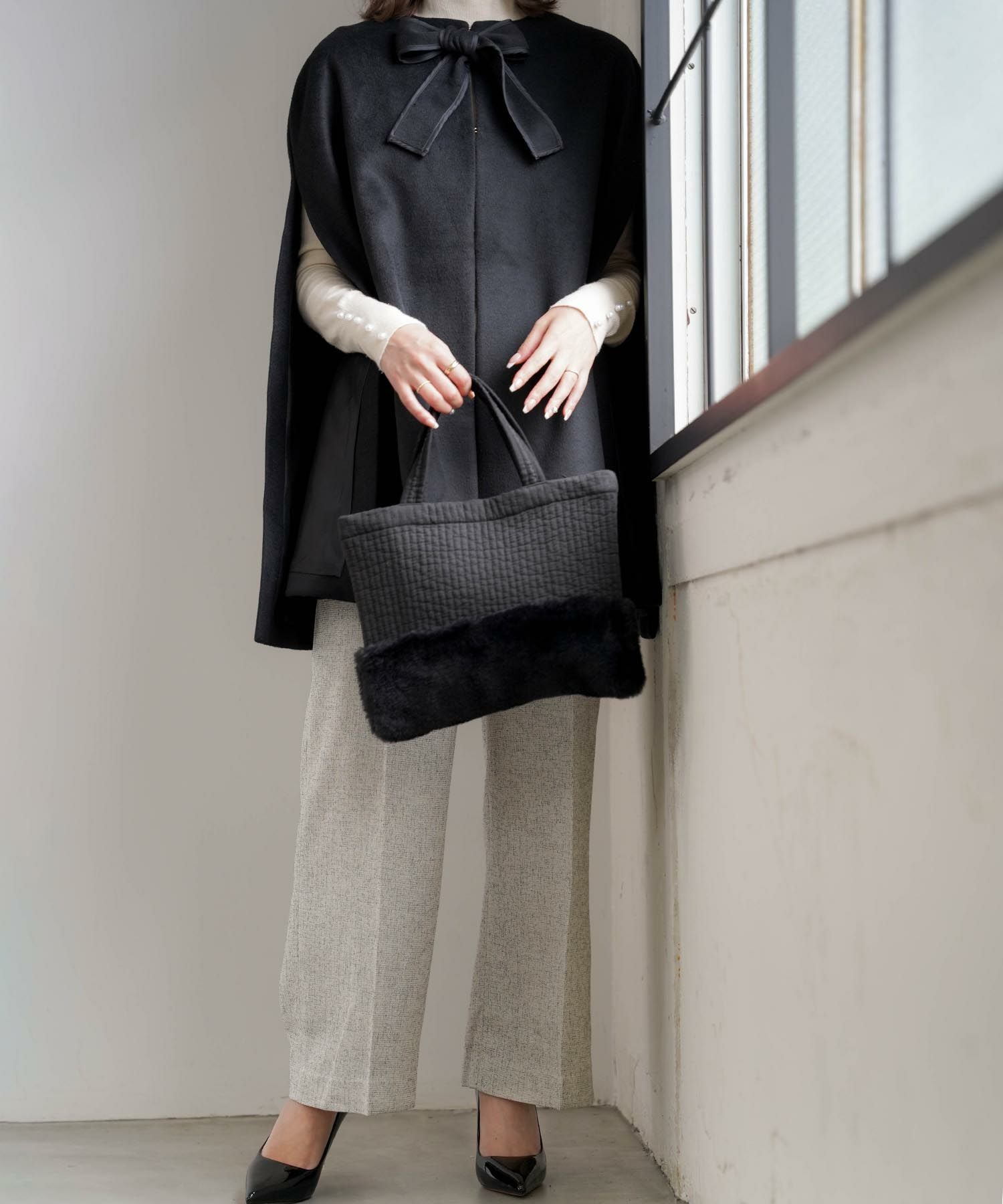 ウールライク ケープ コート HUIT 全3色｜hit131-0014【4】 - コート