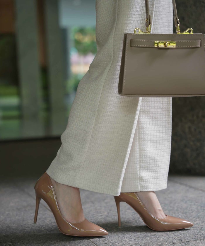 パンツ/ツイード/ワイド/エクリュ/アッシュグレー/XS/S/M