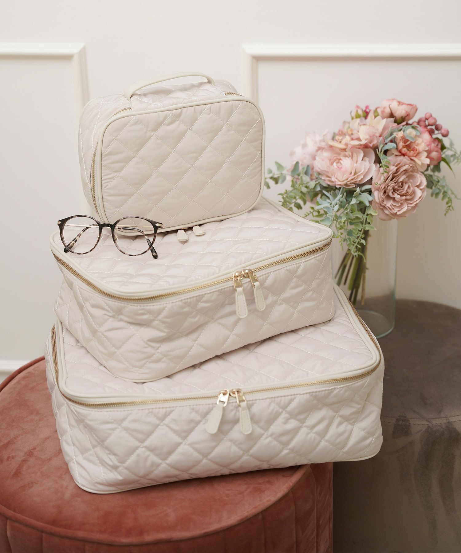 キルティング トラベル 収納バッグ 3点セット Liala×PG 全2色｜lpg932