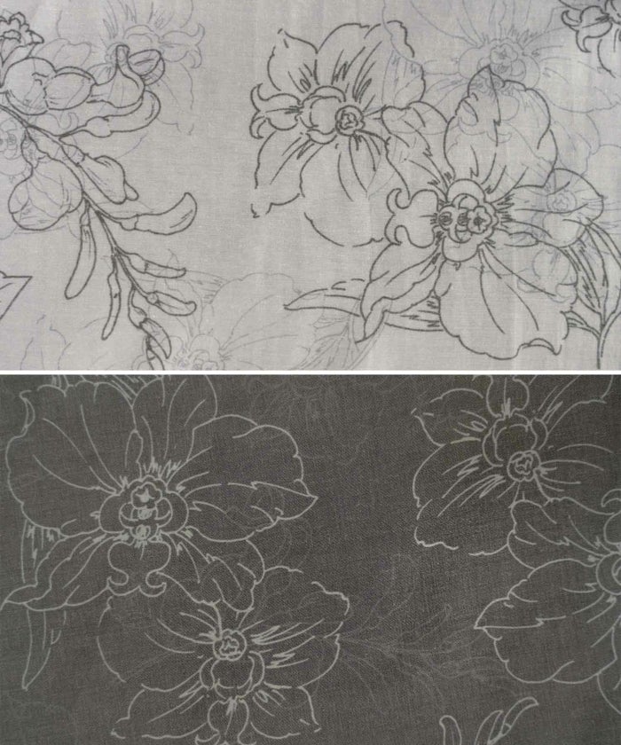 レディース/ワンピース/セーラー/衿/配色/フレア/長袖/アフタヌーンティー/お出かけ/オケージョン/ヌン活/女子会/ライトグレー/チャコール/妊婦/フロント/ジップ/ファスナー/線描き/花柄/フラワー/柄