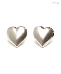 メタル ハート ピアス イヤリング Metal Heart Pierce Earring シンプル 存在感 カジュアル 真鍮 チタンポスト メタル ハート ピアス イヤリング Metal Heart Pierce Earring （Liala）