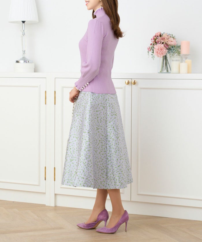 トップスニットレディースかわいいオフィスきれいめ白黒大人秋冬春ジョイントスペース