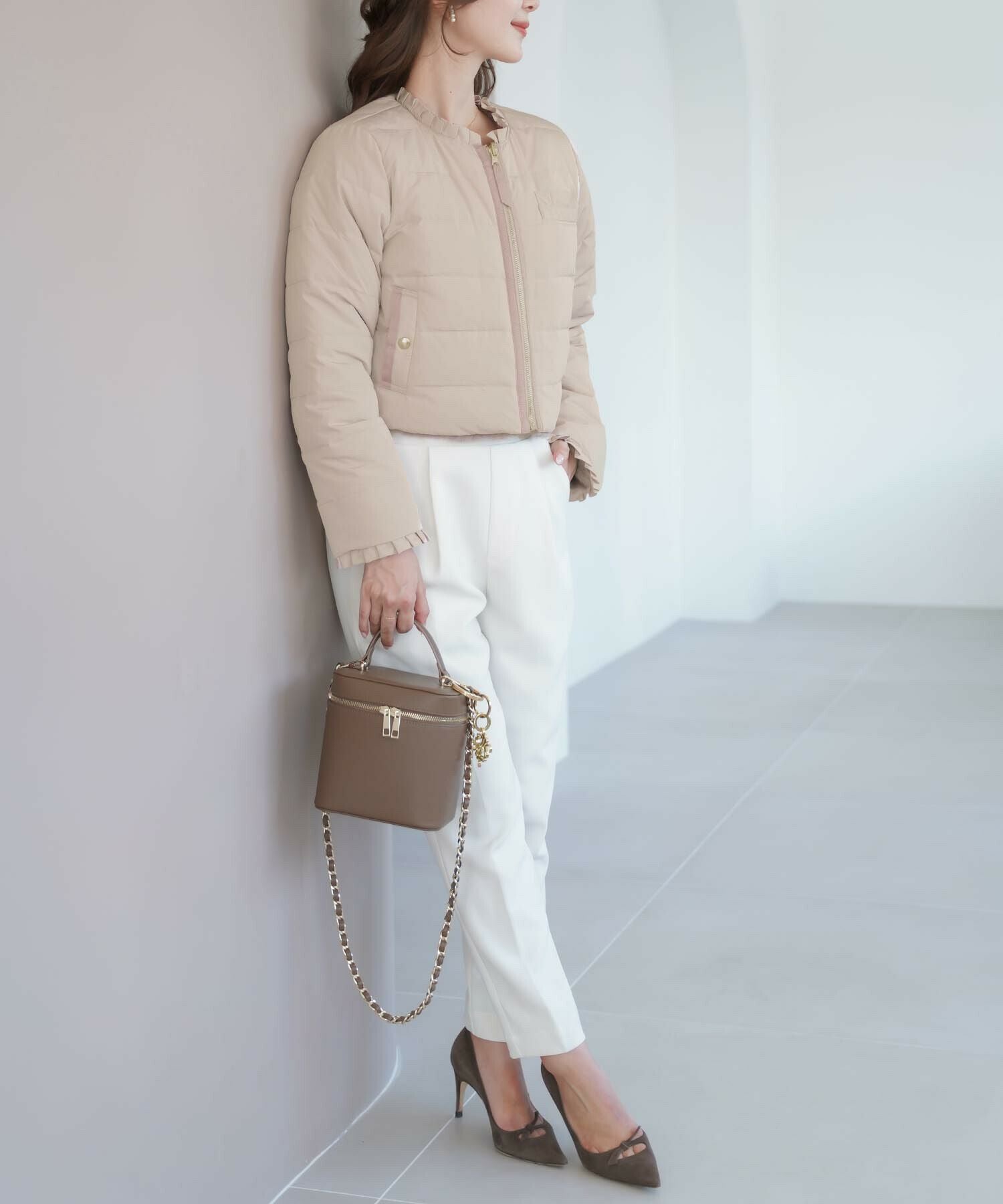 ダウン＆ファー リバーシブル ショート ジャケット le reve vaniller