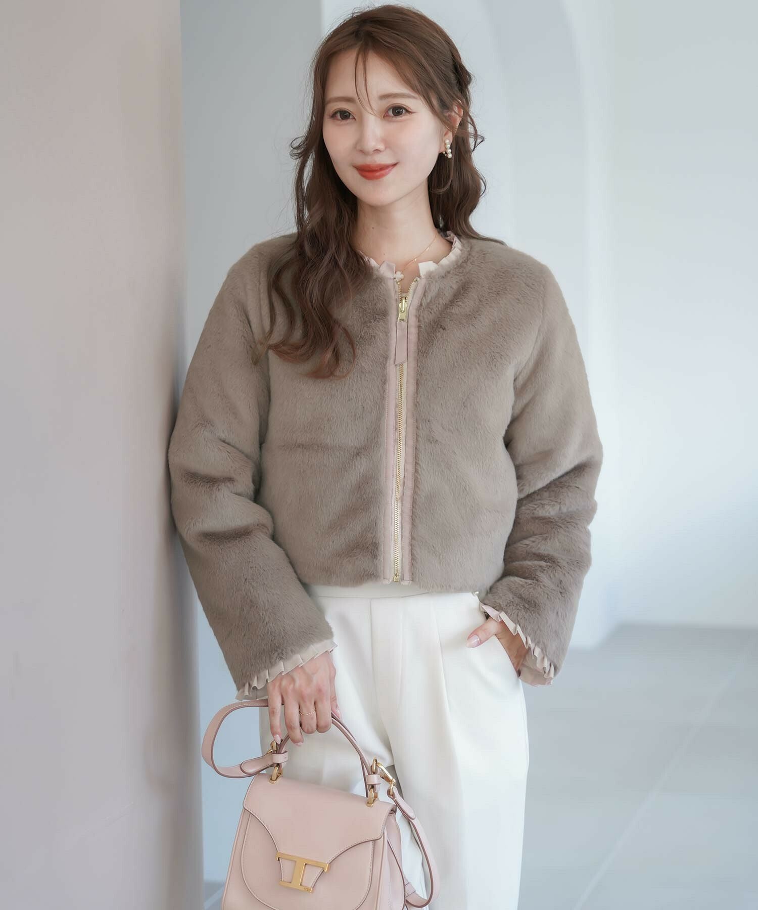 ダウン＆ファー リバーシブル ショート ジャケット le reve vaniller