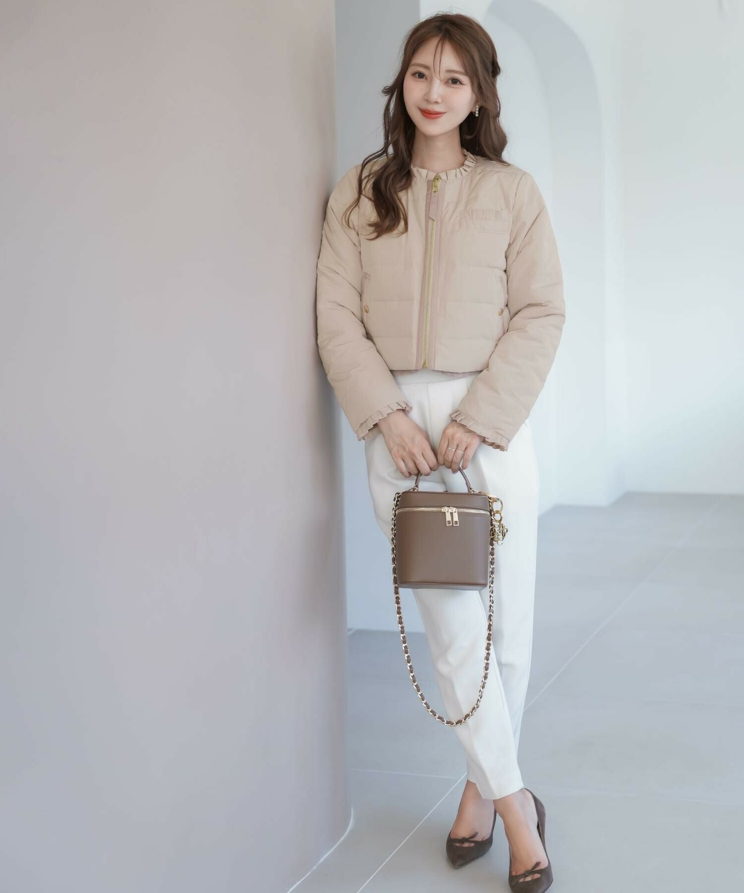 ダウン＆ファー リバーシブル ショート ジャケット le reve vaniller