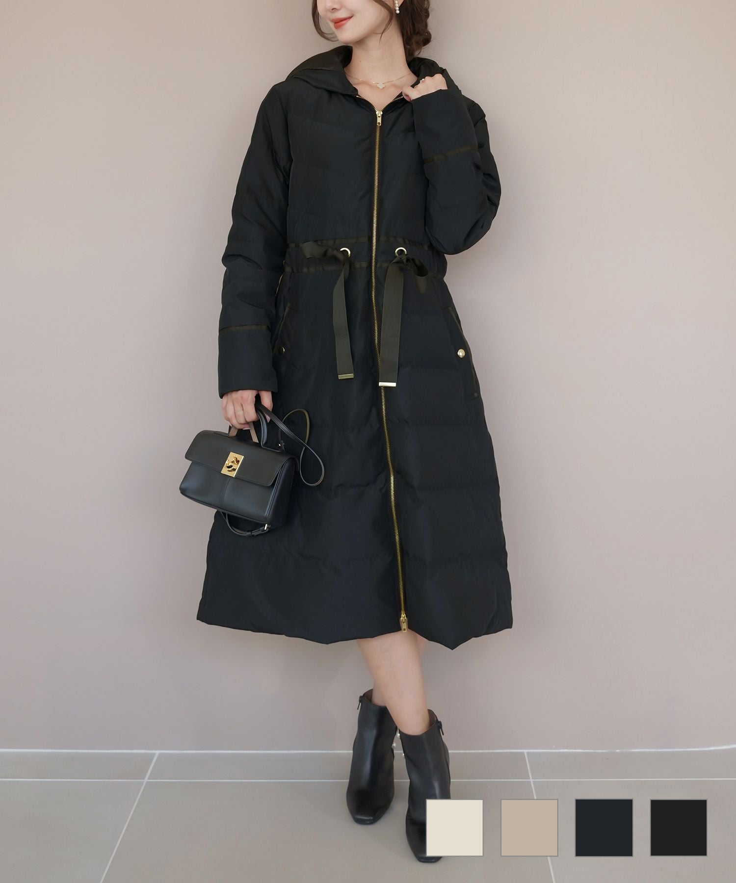 フード付き ロング ダウン コート le reve vaniller 全4色 ｜lvn141