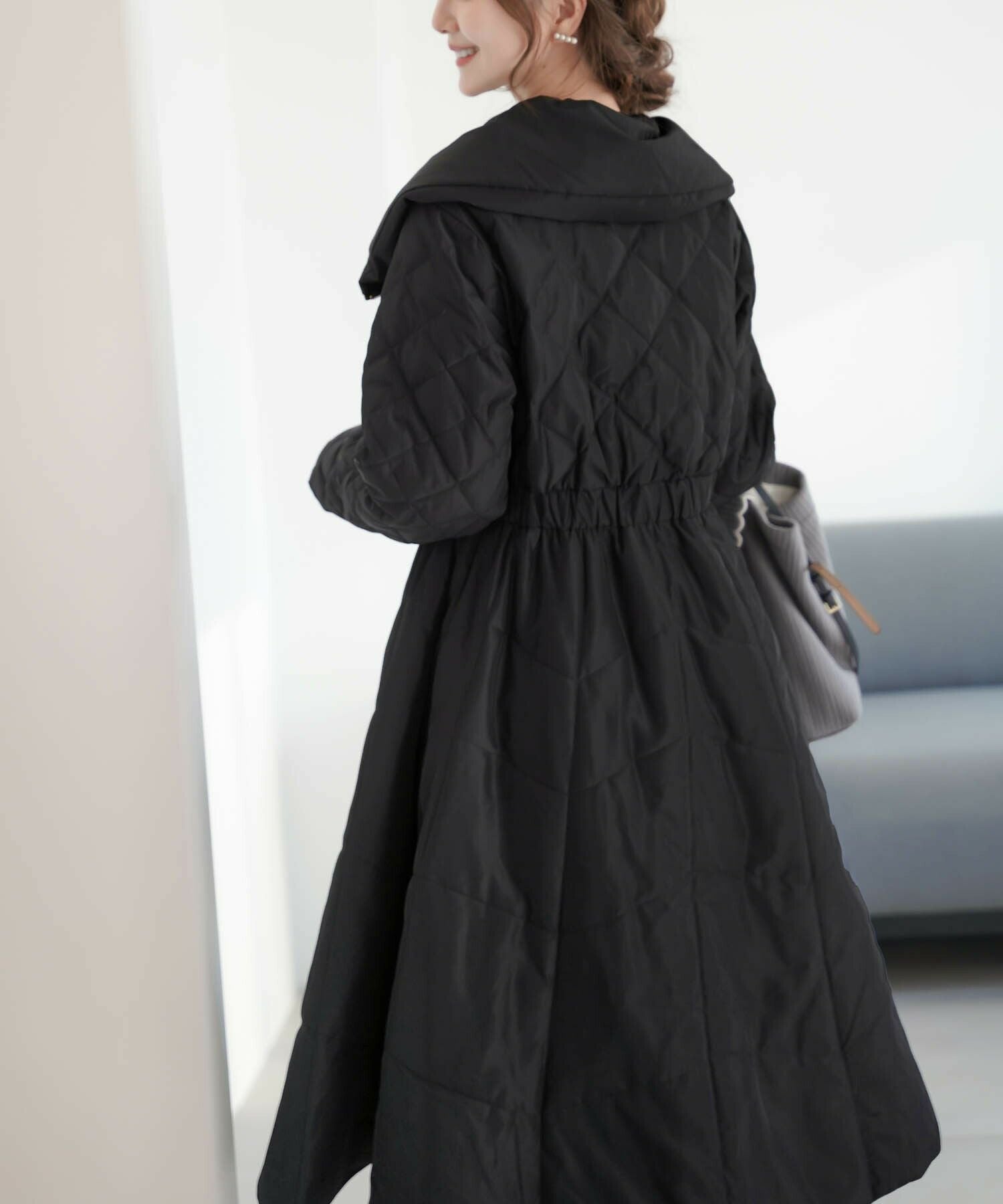 ビッグカラー フレア ダウン ドレスコート le reve vaniller 全4色