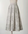 レディース/スカート/ボトムス/フレア/タック/ジャガード/花柄/春/夏/秋/冬/アイボリー/ピンクベージュ/グレー