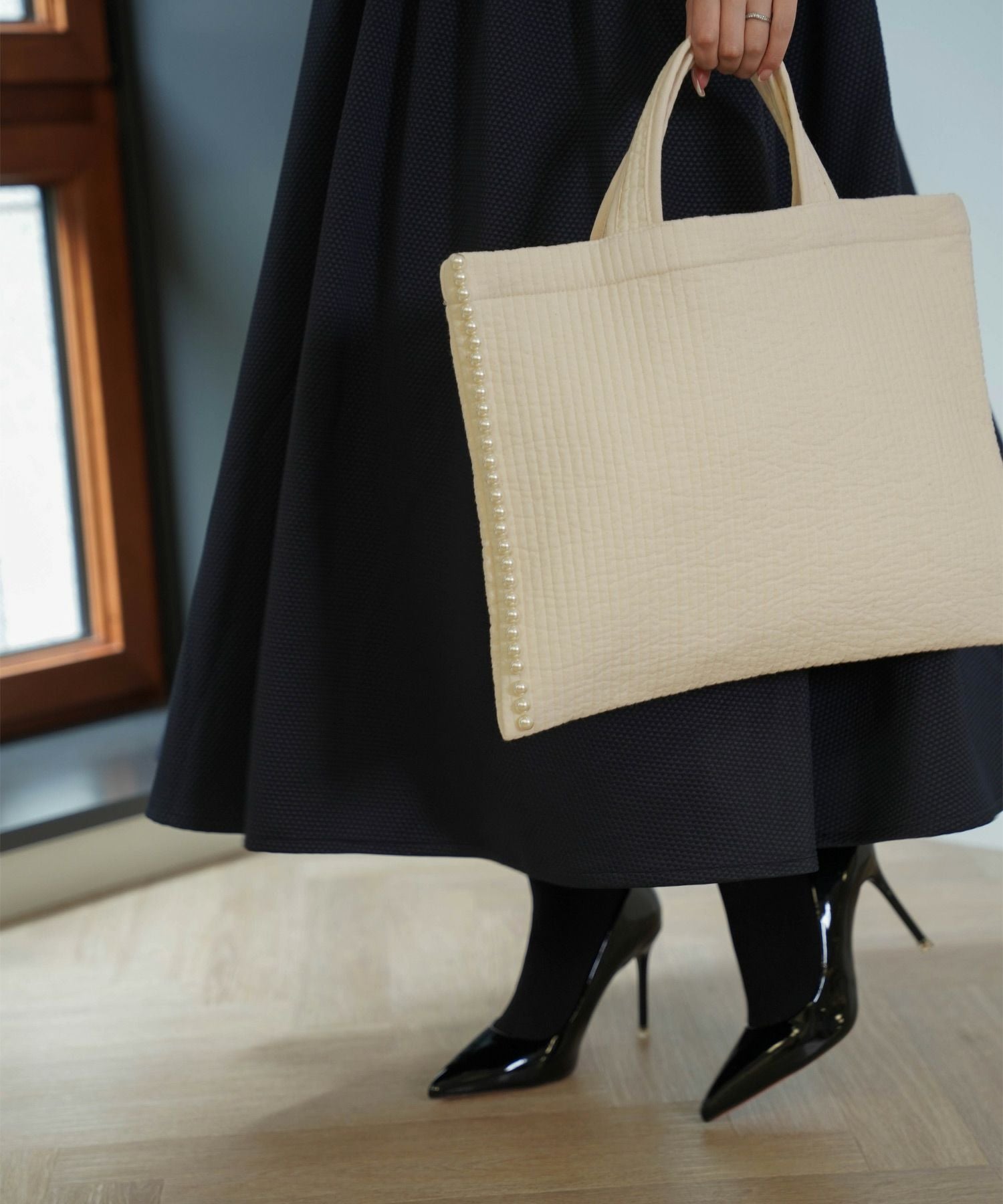 パールトリム ヌビ バッグ ラージ HUIT 全5色｜hit932-0001【15