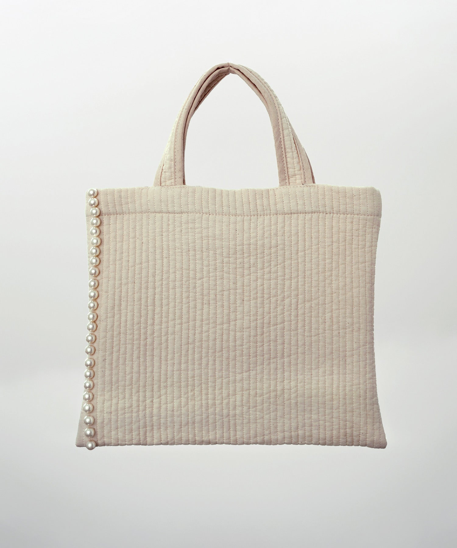 いちご　ヌビバッグ　パール　サンドベージュ パールトリム ヌビ バッグ HUIT 全8色｜hit942-0034【23】 - トート