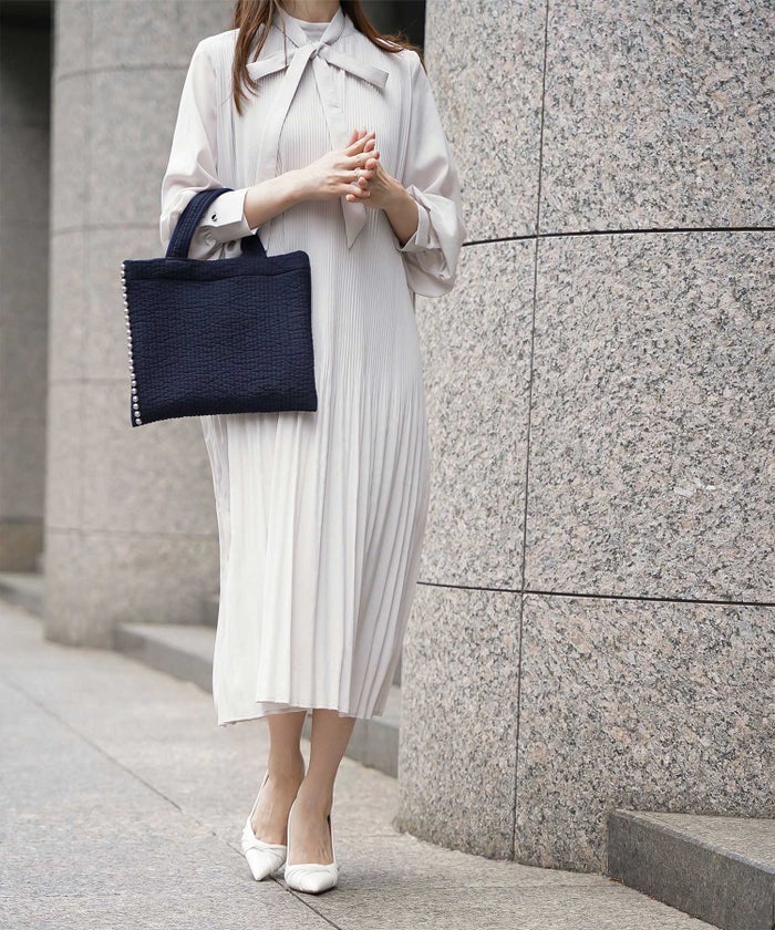 パールトリム ヌビ バッグ ホワイト グレー アイボリー チャコール ピンク ベージュ ブラック フリー