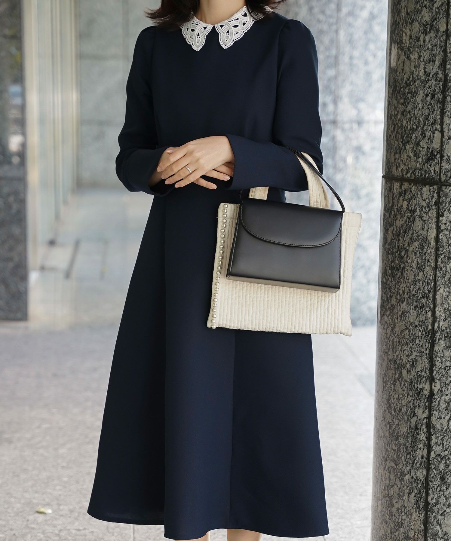 パールトリム ヌビ バッグ HUIT 全6色｜hit942-0034【20】 - トート