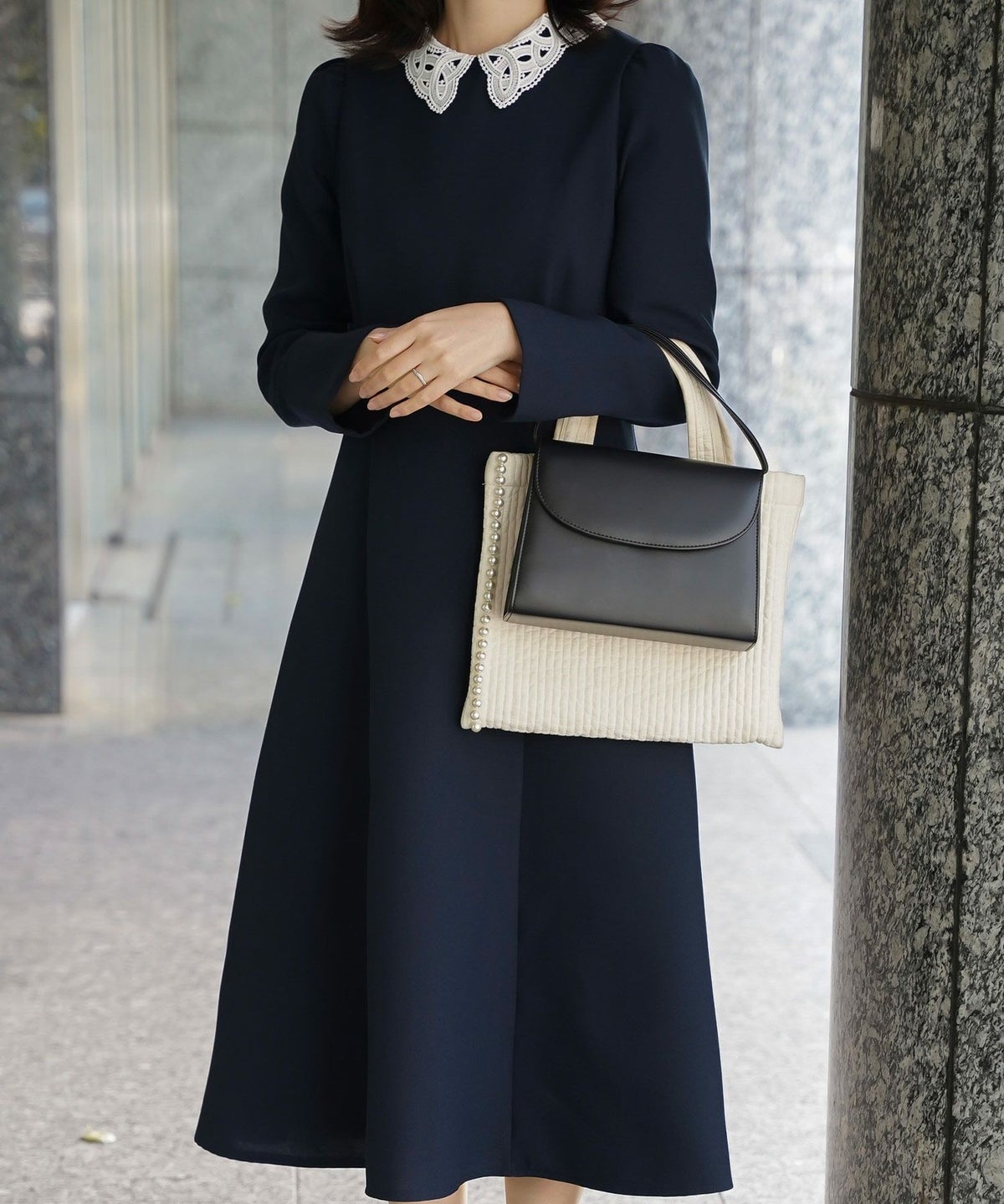 レディース/バッグ/パール/ヌビ/春/夏/秋/冬/ピンク/ベージュ/チャコール/アイボリー/グレー/ブラック