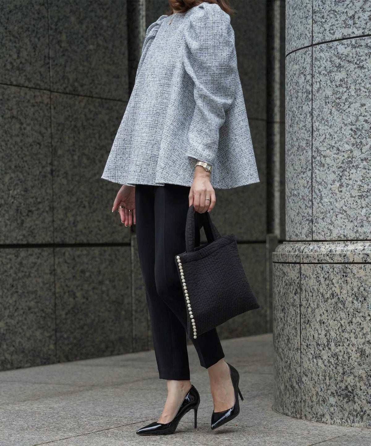 レディース/バッグ/パール/ヌビ/春/夏/秋/冬/ピンク/ベージュ/チャコール/アイボリー/グレー/ブラック