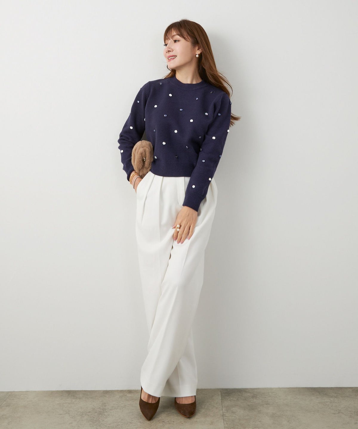 ビジュー付きニット長袖Liala×PG全3色｜lpg441-1794【1】