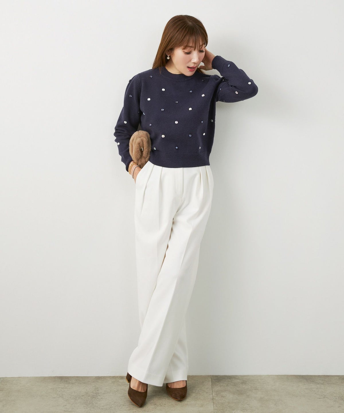 ビジュー付きニット長袖Liala×PG全3色｜lpg441-1794【1】