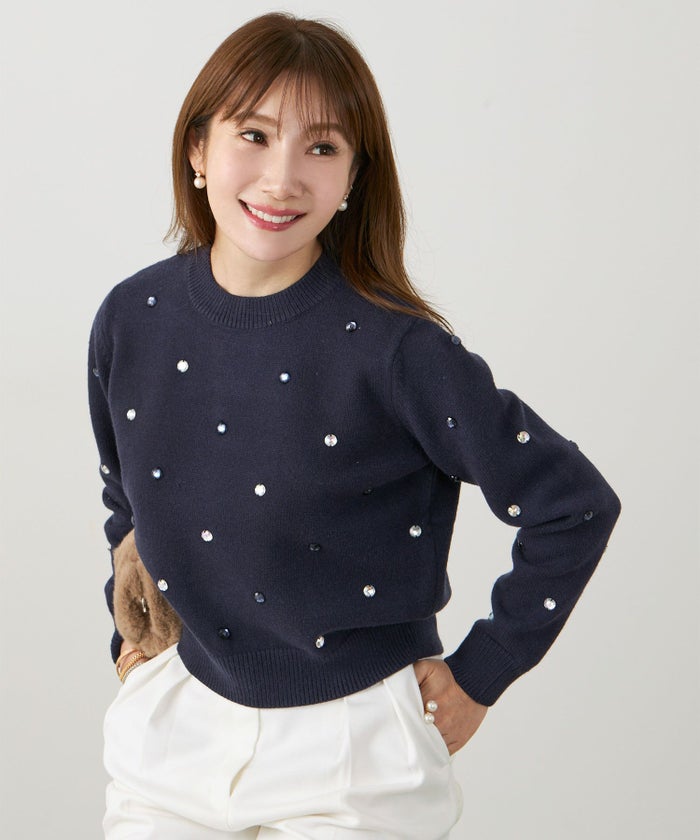 ビジュー付きニット長袖Liala×PG全3色｜lpg441-1794【1】