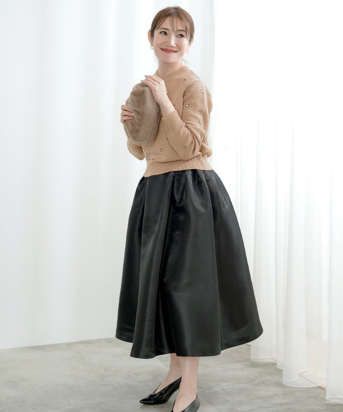 手洗い可/ビジュー/クリスタル/可愛い/上品/ニット/セーター/長袖/大人