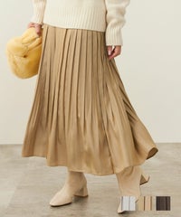 セレクト 上品 クリアラメ フレア ウエストゴム 春 秋 大人可愛い ラメ生地 ボックスプリーツ スカート Liala×PG