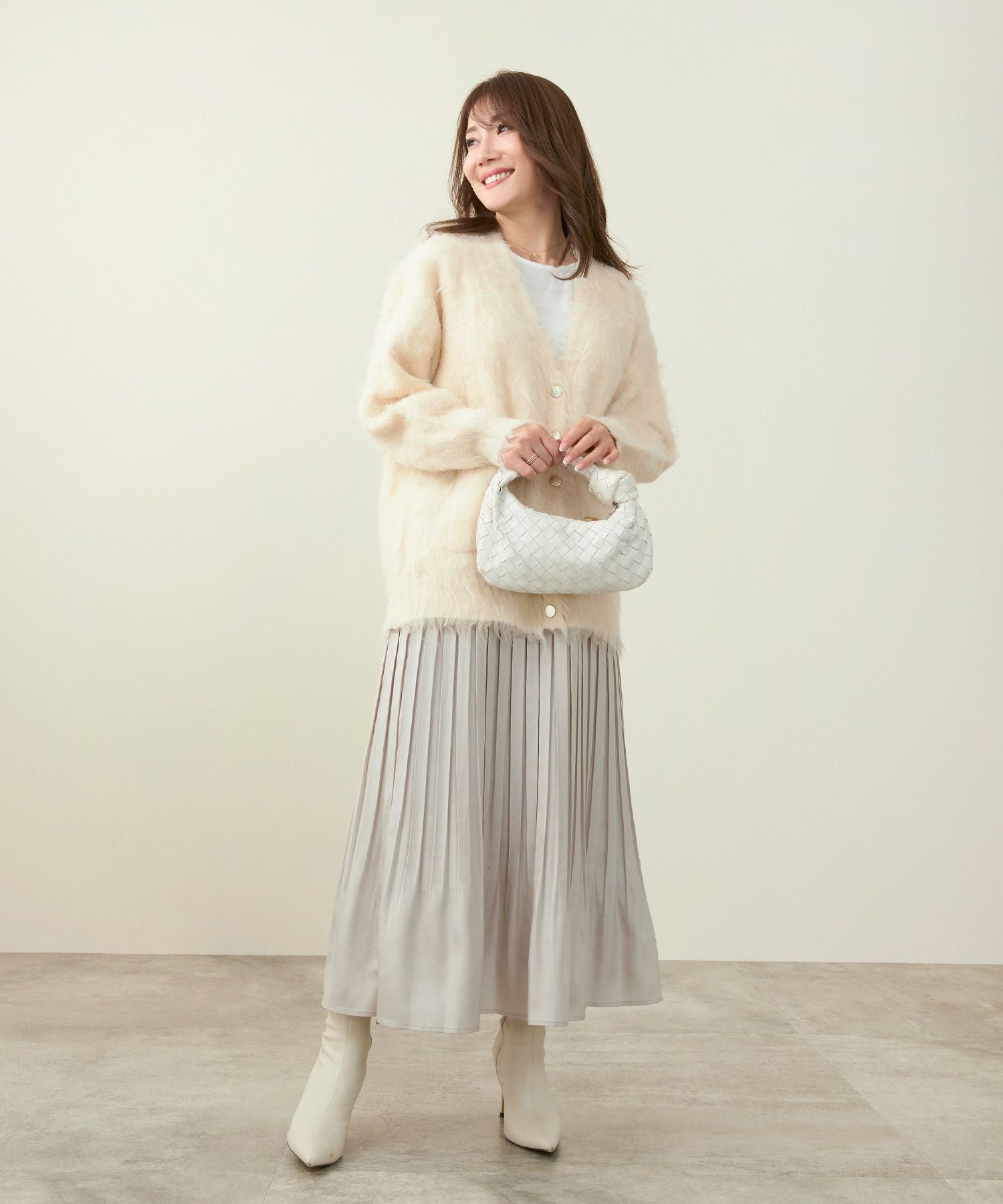 OUTLET-SALE ラメ生地 ボックスプリーツ スカート Liala×PG 全3色