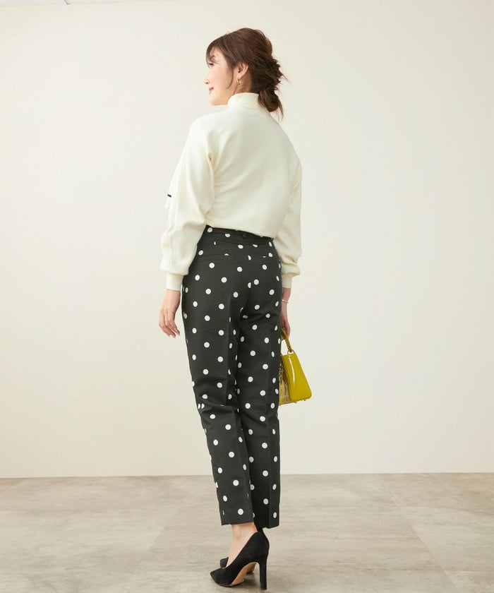 手洗い可/ボトムス/パンツ/ドット/水玉/プリント/柄/お洒落/大人可愛い