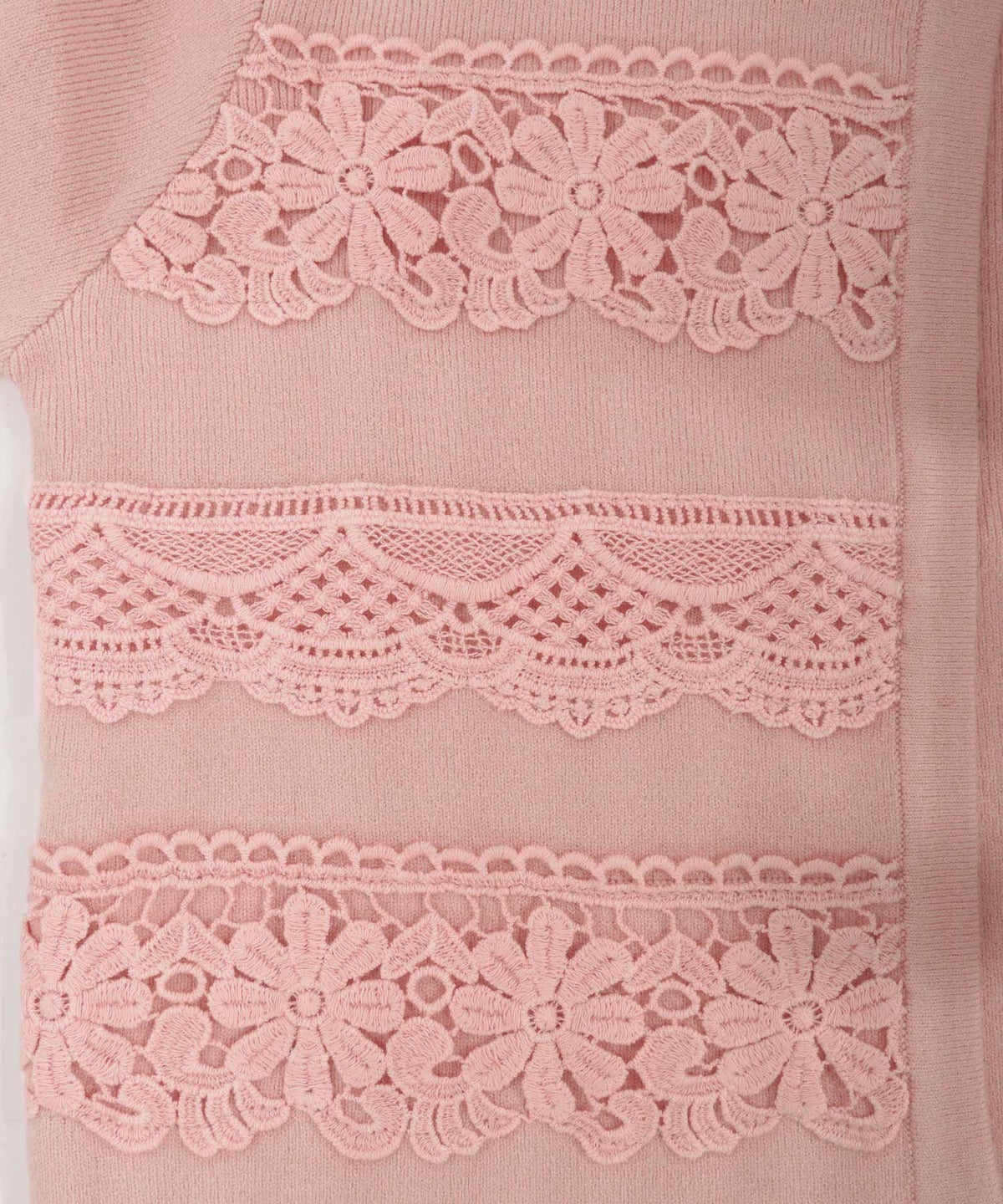 トップス/ボレロ/レース/フラワー/花柄/長袖/フロントホック/アイボリー/チャコールグレー×ブラック/ピンク/S/M/秋/冬/可愛い/かわいい/華やか/大人/上品/