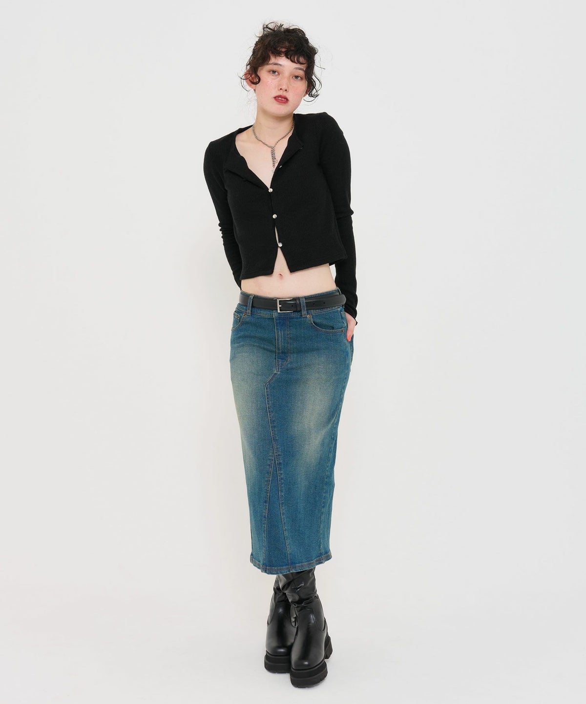 トップス/カーディガン/ブラック/テラコッタ