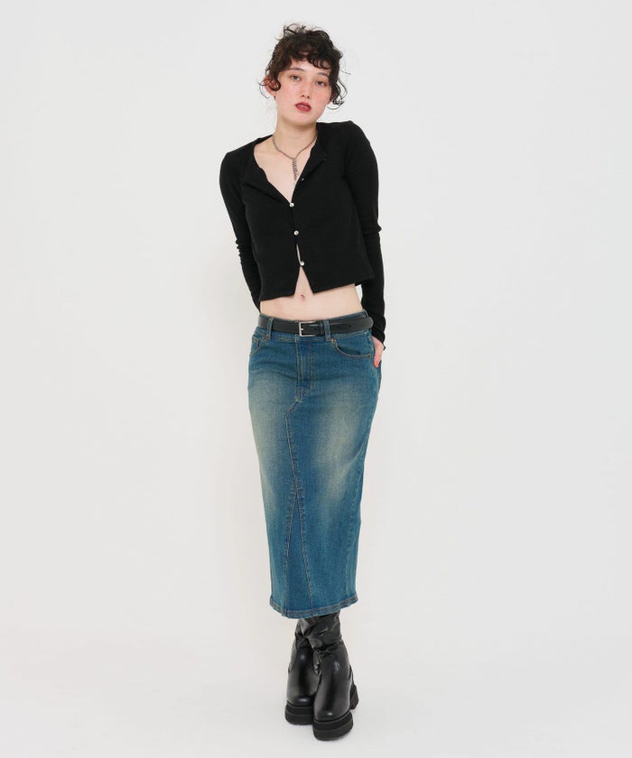 トップス/カーディガン/ブラック/テラコッタ