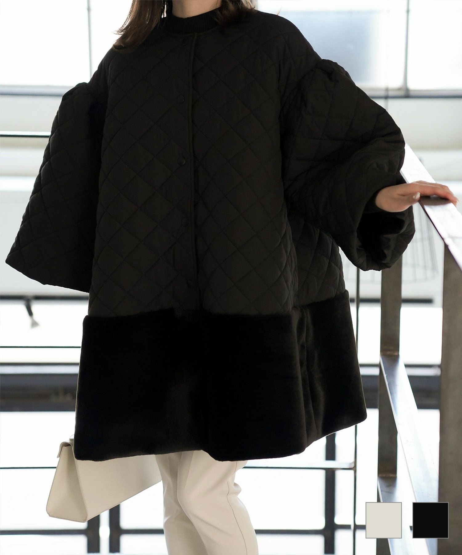 エコファー ヘム キルティング コート HUIT 全2色｜hit141-0019【6
