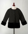 キッズ/コート/アウター/キルティング/エコファー/ファーコート/ユニセックス/秋/冬/長袖/ホワイト/ブラック