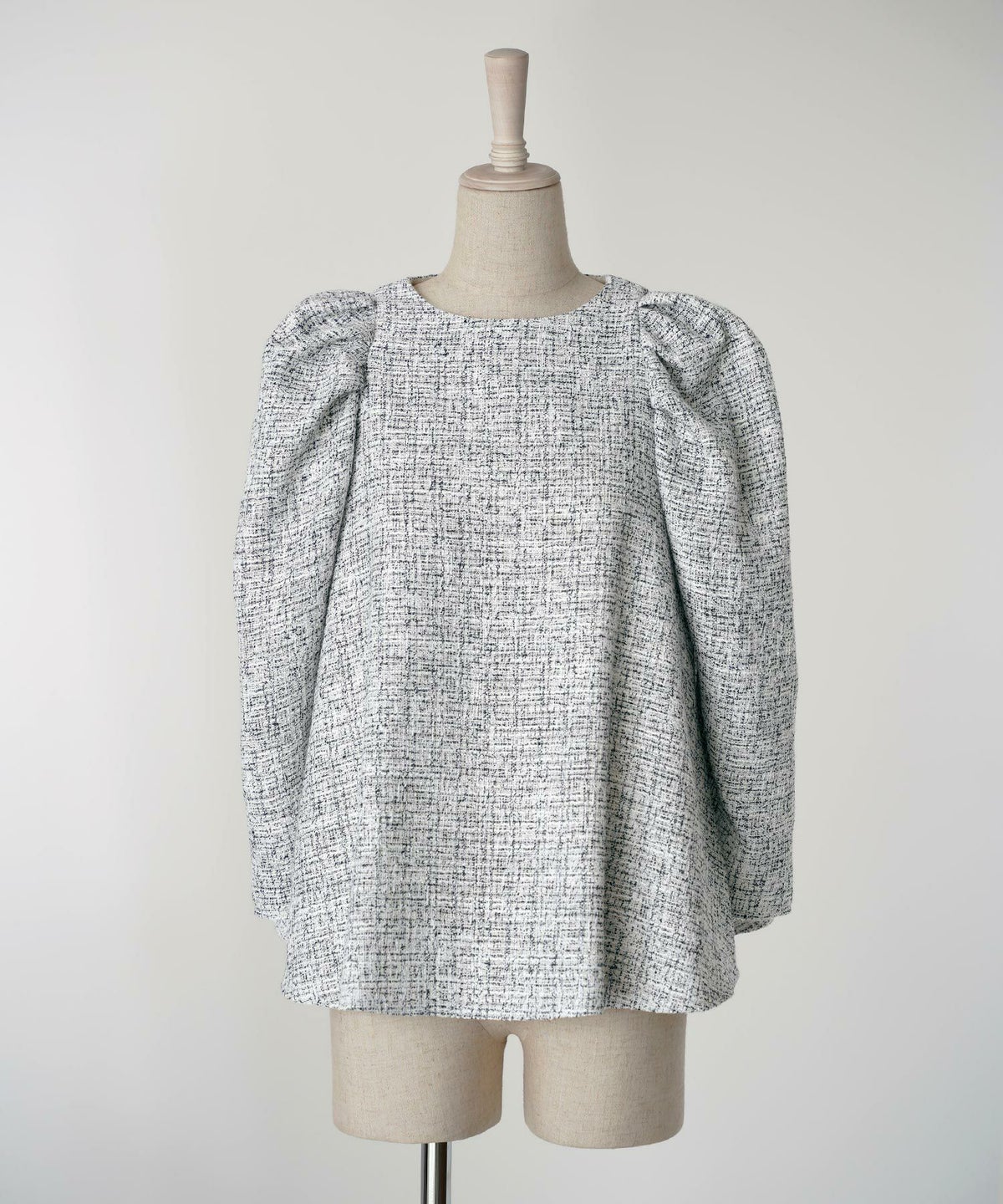 レディース/トップス/ブラウス/ツイード/春/夏/秋/冬/8分袖/グレー/ベージュ/ブラック/ホワイト/ネイビー