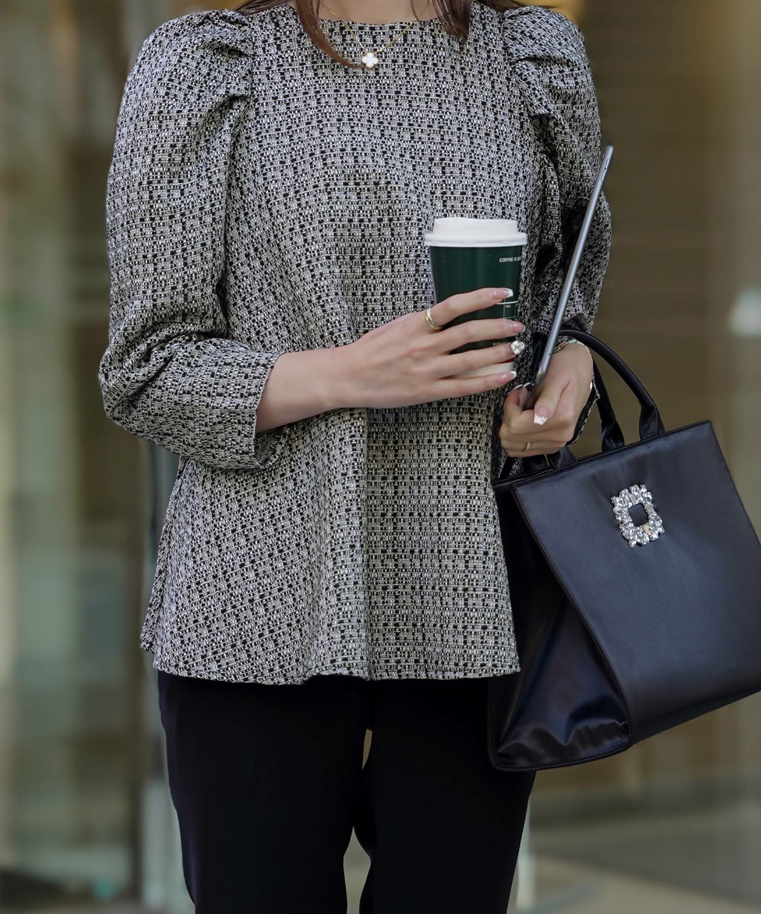 ツイード フレア トップス HUIT 全6色｜hit841-0022【16】 - 長袖商品