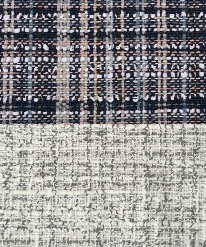 レディース/トップス/ブラウス/ツイード/春/夏/秋/冬/8分袖/グレー/ベージュ/ブラック/ホワイト/ネイビー