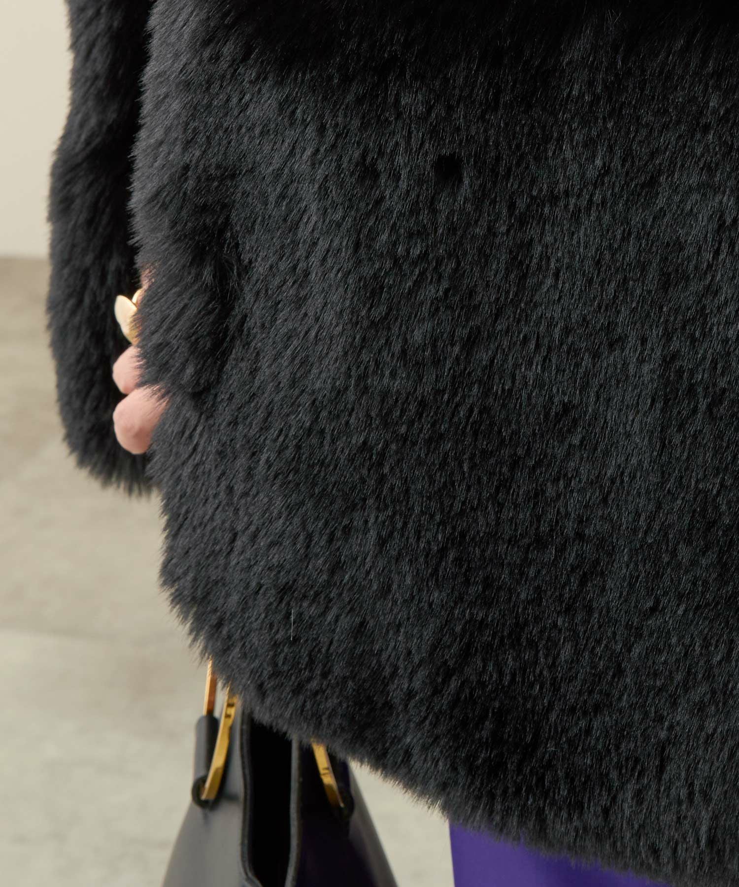 ツイード フェイクファー 切り替え コート Liala×PG 全3色｜lpg141