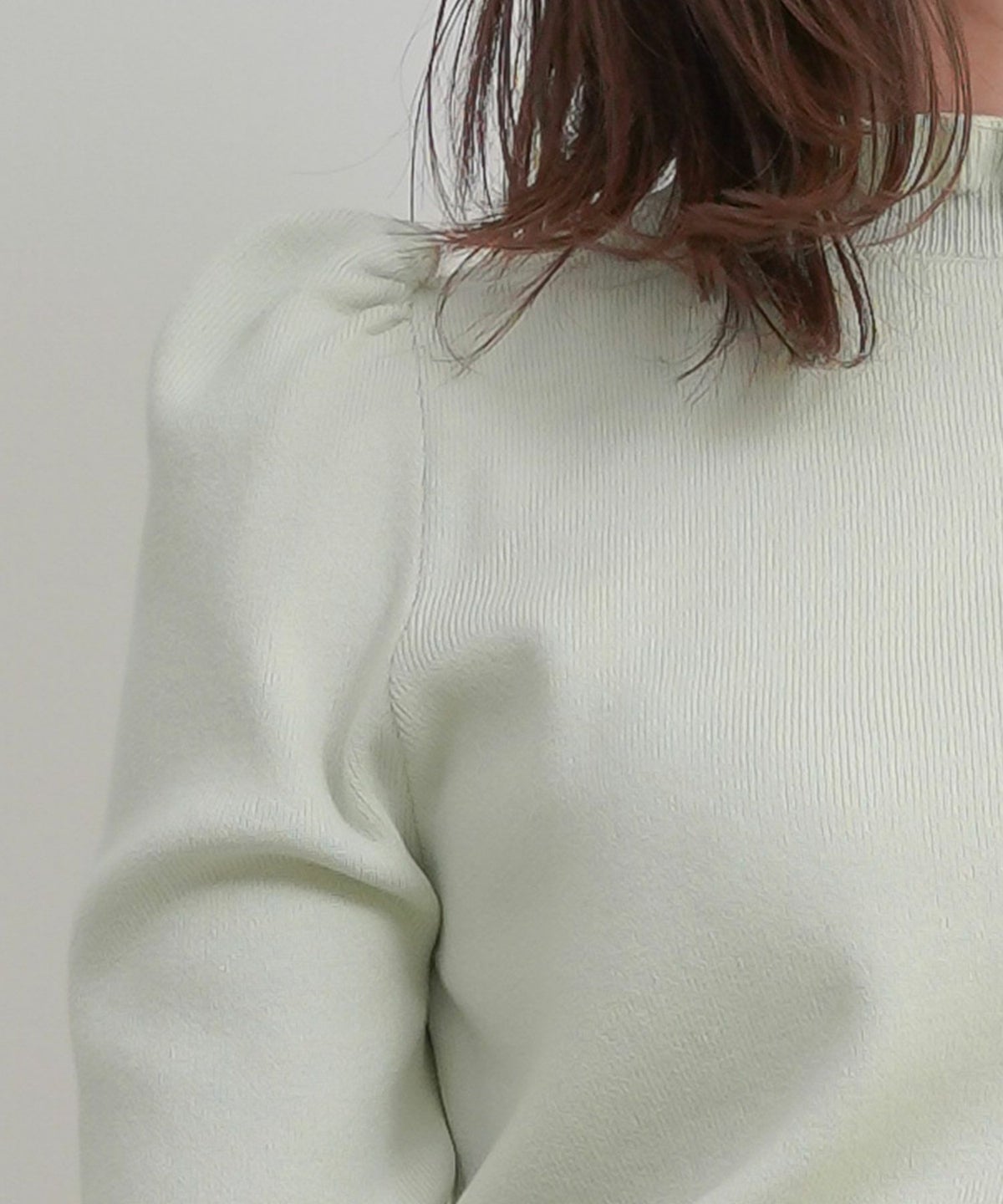 手洗い可/フリルネック/ハイネック/フリルスリーブ/長袖/無地/重ね着/シンプル/大人可愛い