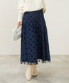 手洗い可/上品/チュールレース/ドット/水玉/柄/フレアスカート/ボトムス/大人可愛い