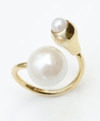 クロッシング パール リング Crossing Pearl Ring  真鍮 プラパール 存在感 デザインリング クロッシング パール リング Crossing Pearl Ring （Liala）