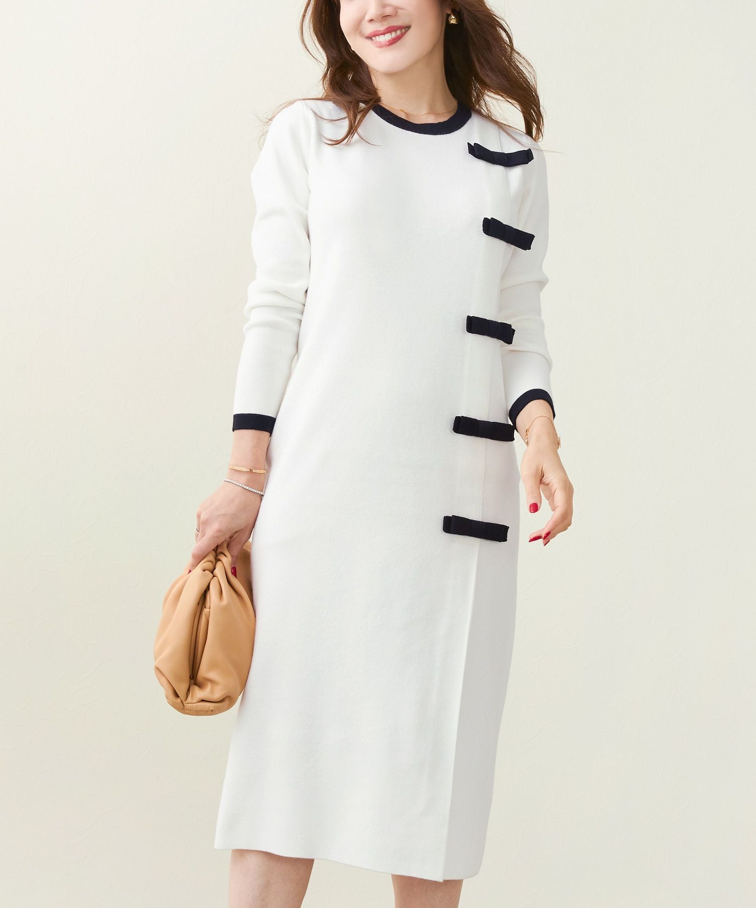 リボン付き バイカラー ワンピース Liala×PG