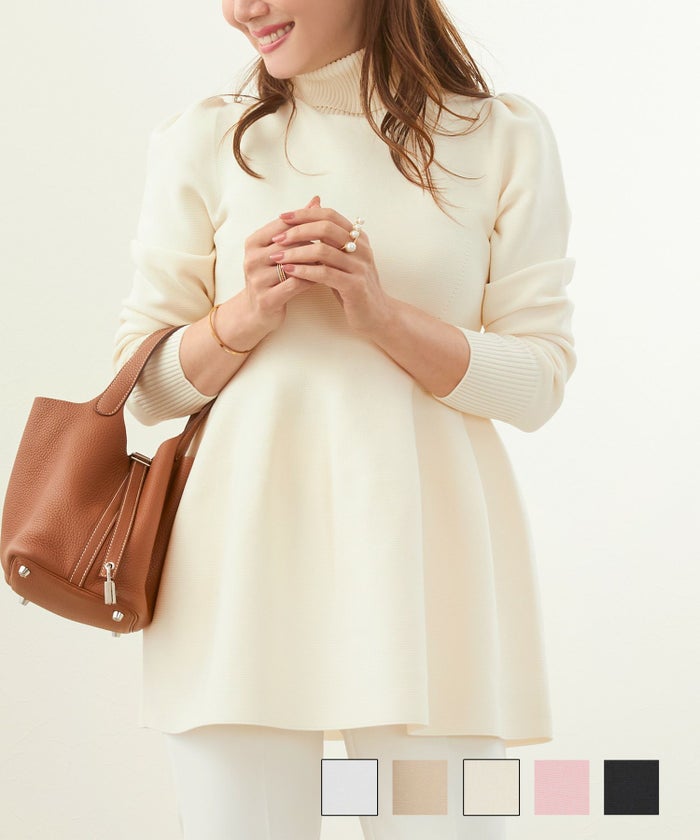 新色追加 手洗い可 ホールガーメント トップス ニット レディース タートル 春秋冬 オフィス きれいめ かわいい ジョイントスペース ホールガーメント タートル ペプラム ニット Liala×PG