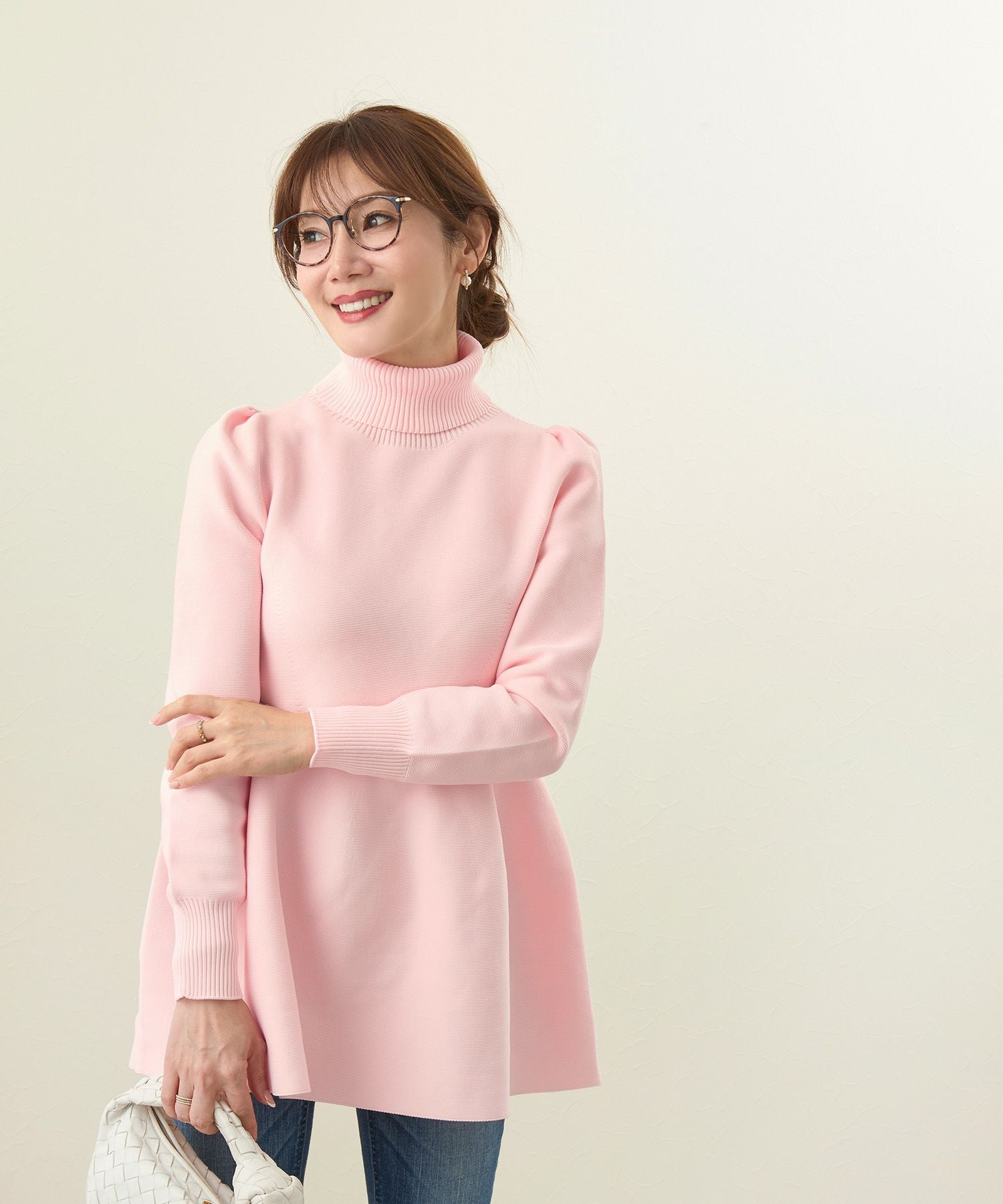 ホールガーメント タートル ペプラム ニット Liala×PG